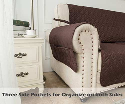 Ameritex Loveseat Cover Water Resistant Quilted Protector with Back Nonslip Paws