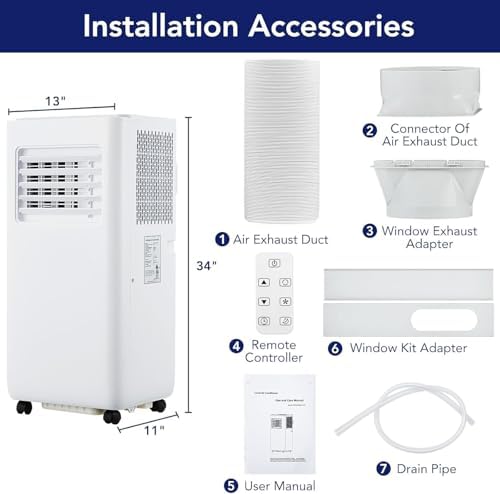 LALFPET 10000 BTU Portable AC 3-in-1 with Remote Control