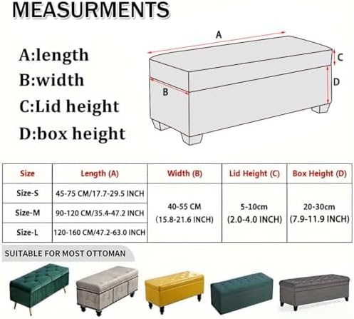 NEUORTBURG Rectangle Storage Ottoman Cover
