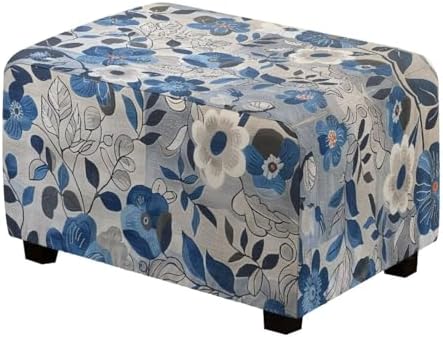 Floral Pattern Ottoman Slipcover for Stools and Footstools