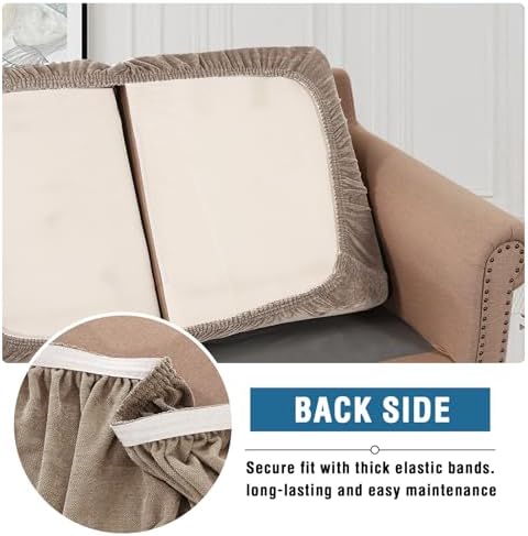 HVERSAILTEX Stretch Chenille Sofa Slipcovers 2 Seater Taupe
