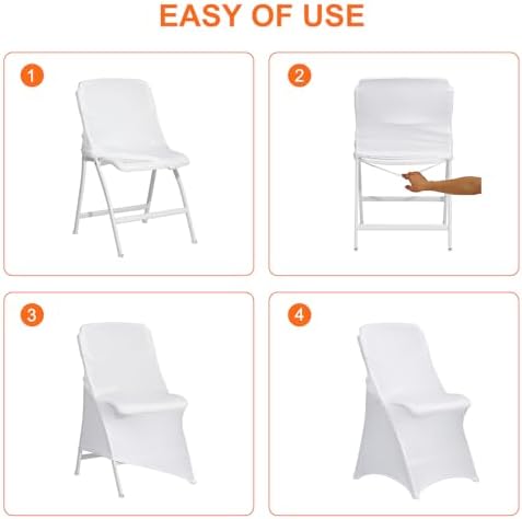 30 Pack White Folding Chair Covers for Parties and Weddings 1
