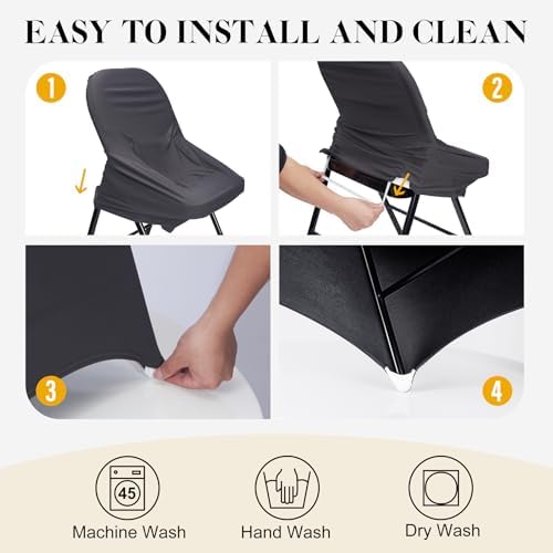 AZAMIA 30pcs Stretch Folding Chair Covers