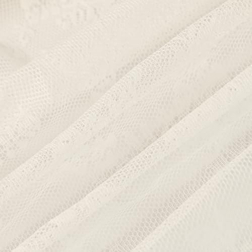 Set of 4 White Chair Covers with Lace Skirt