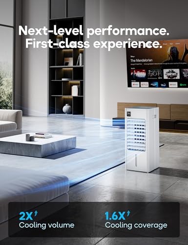 AEROZY Portable Evaporative Cooler with 3 Speeds and Digital Display 1