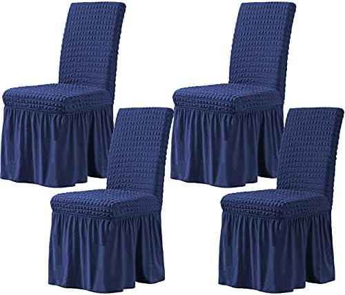 CHUN YI Dining Chair Covers Set of 4 Navy