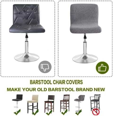Dark Gray Bar Stool Covers 4 Pack for Counter Height Stools