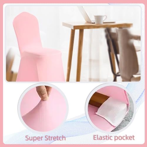 Yahpetes Pink Polyester Spandex Chair Covers 2 Pcs