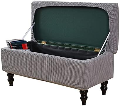 Jacquard Stretch Folding Ottoman Cover with Lid
