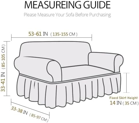 NICEEC Thick Plush Loveseat Cover with Skirt 1
