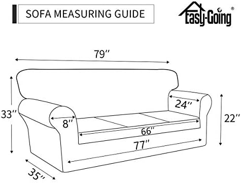 Easy-Going 2 Pieces Microfiber Stretch Sofa Slipcover with Spandex Elastic Bottom