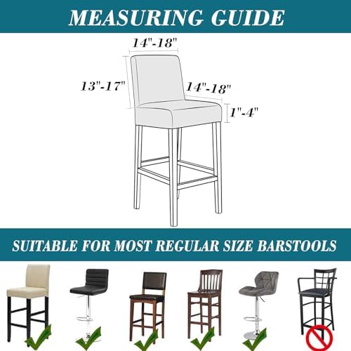 HFCNMY Stretch Waterproof Bar Stool Covers 4 Pack