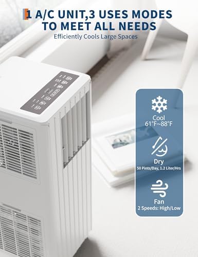 GAOMON 8000 BTU Portable Air Conditioner for 350 SqFt Rooms