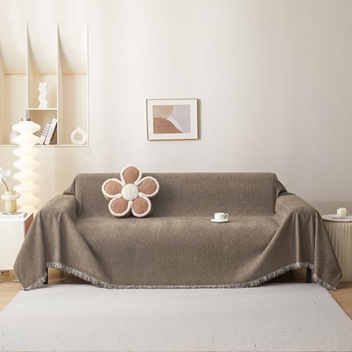 MEETSKY Chenille Sofa Cover for 2 Cushion L Shape Sofa