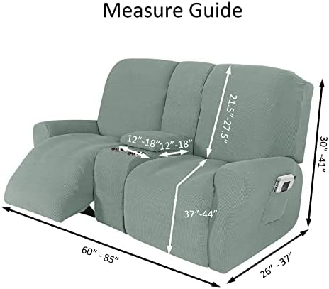NILUOH Reclining Loveseat Cover with Console 8-Piece