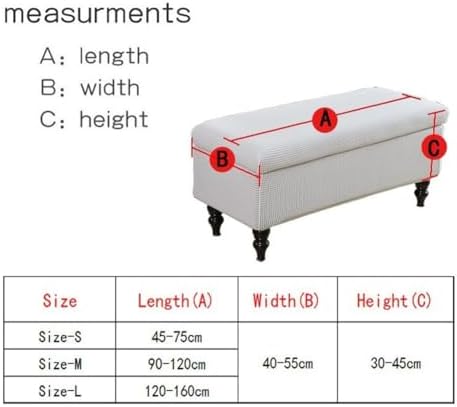 Folding Storage Ottoman Slipcover for Living Room