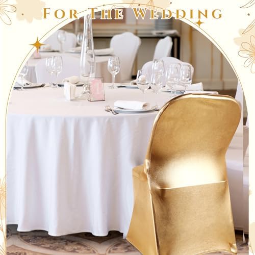 Kinlop 10 Pcs Gold Spandex Stretch Chair Covers