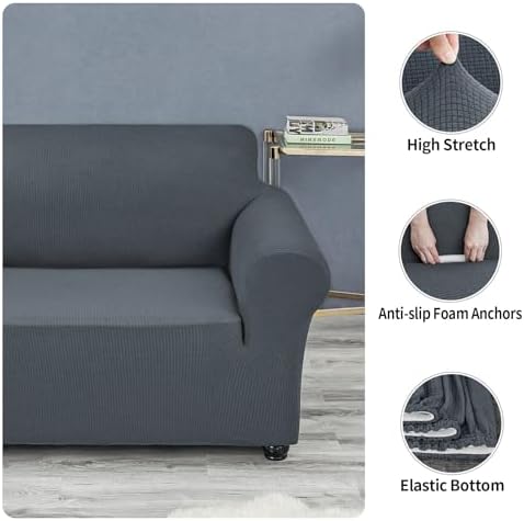 Joccun Stretch Loveseat Couch Cover Slipcover Gray