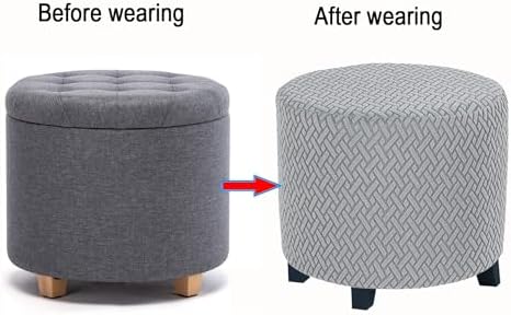Custom Round Ottoman Stool Cover with Velvet Fabric 31-63cm