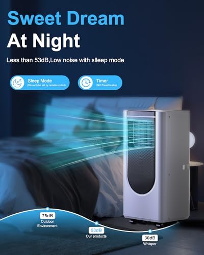 8000 BTU Portable Air Conditioner with Dehumidifier and Fan Mode