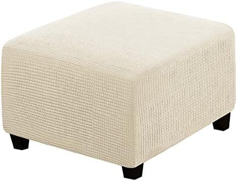 Vctops Super Stretch Soft Ottoman Cover with Elastic Bands