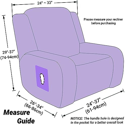 ZNSAYOTX Stretch Velvet Recliner Cover 4-Piece Set