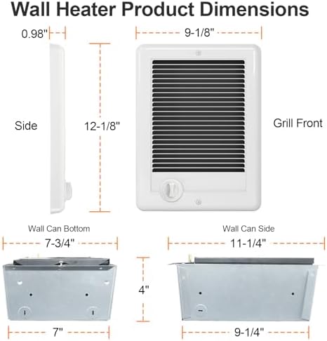 CSC151TW Electric Wall Heater With Thermostat 1