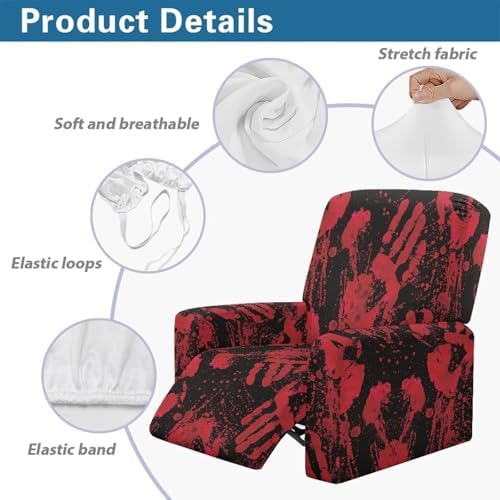 Blood Recliner Slipcovers with Arms 4 Piece Furniture Protector
