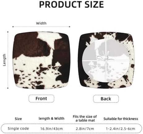 Granbey Cowhide Print Seat Covers Set of 2 Dining Chairs