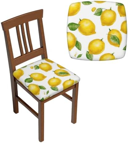 6 PCS Yellow Dining Chair Seat Covers Set