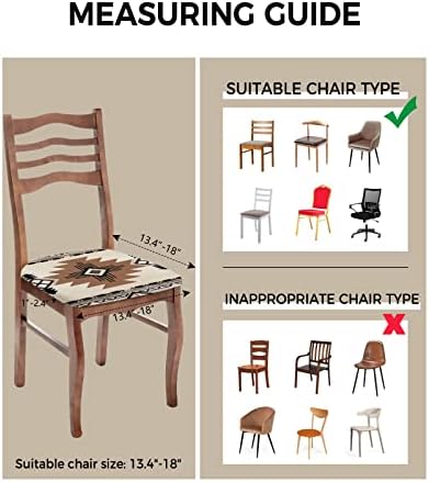 Boho Western Chair Seat Covers Set of 4 for Dining Room