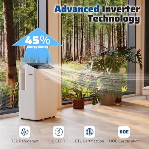COSTWAY 14000 BTU Inverter Portable AC with 3 in 1 Features