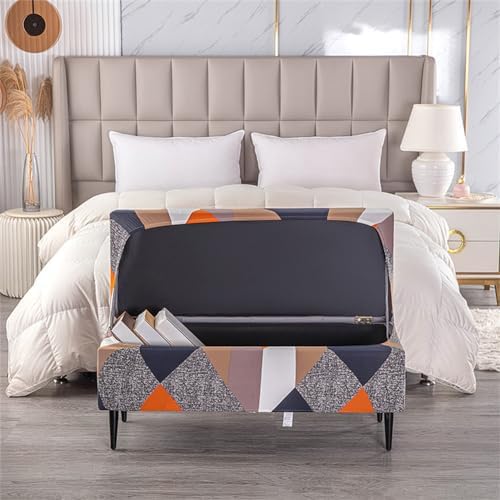 Folding Storage Ottoman Slipcover for Living Room