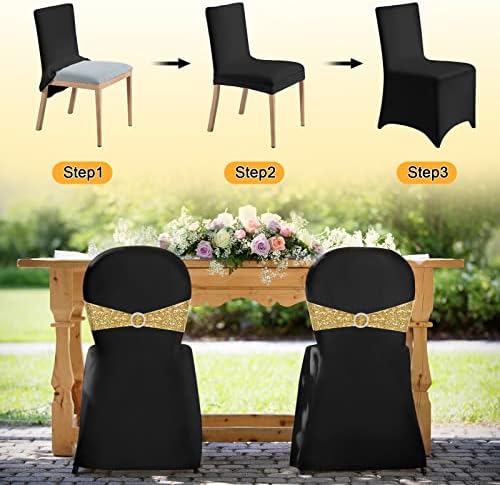 Chumia 100 Pcs Chair Covers and Sashes for Wedding Events