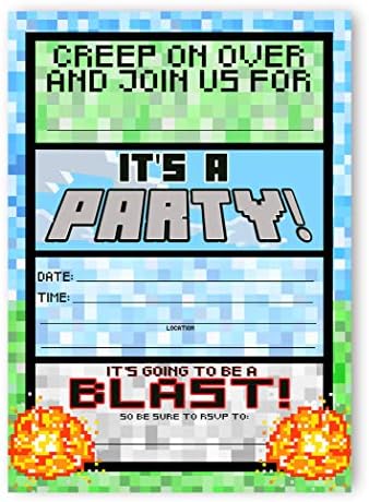 Pixel Party Invitations 20ct Double Sided