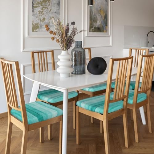 Teal Turquoise Stretchable Dining Chair Cover for 4 Seats