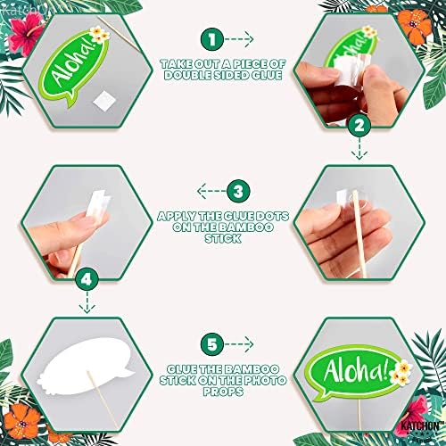 KatchOn Tropical Hawaiian Photo Booth Props Pack of 50 1