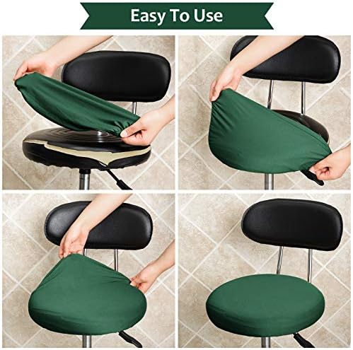 Tatuo Elastic Stool Covers for 14-17 Inch Chairs Green 4 Pieces
