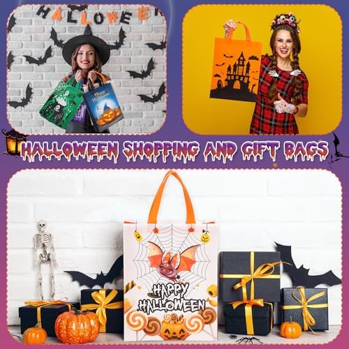 Sanwuta 48 Pcs Halloween Tote Bags Reusable