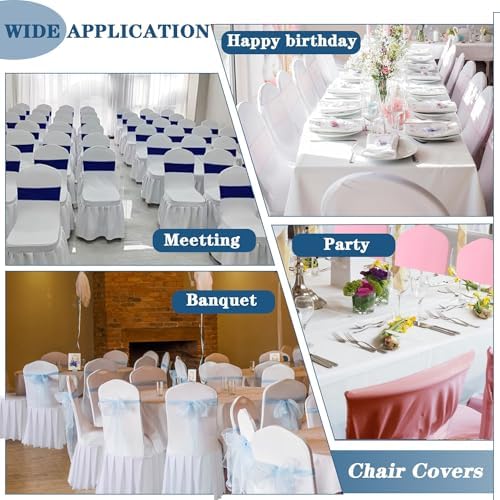 Dining Chair Covers with Skirt Set of 4 Black