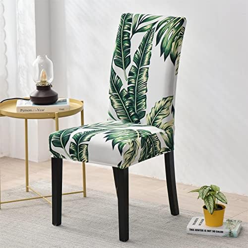 Palm Green Dining Chair Covers Set of 6 Parson Slipcovers