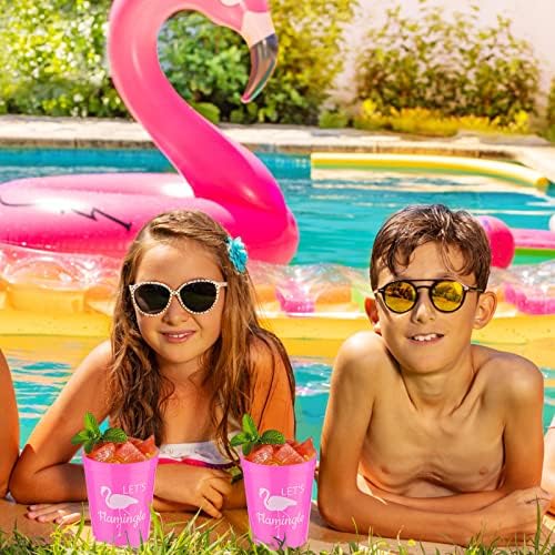 Sabary 32 Pcs Flamingo Party Cups 16 Oz Reusable Pink