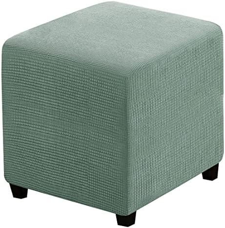 RHYII Ottoman Covers Slipcover Square Jacquard Fabric Footstool Protector