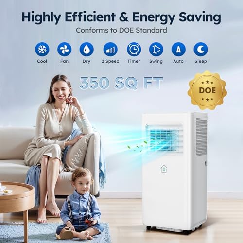 8000 BTU Portable Air Conditioner with Wi-Fi APP Control