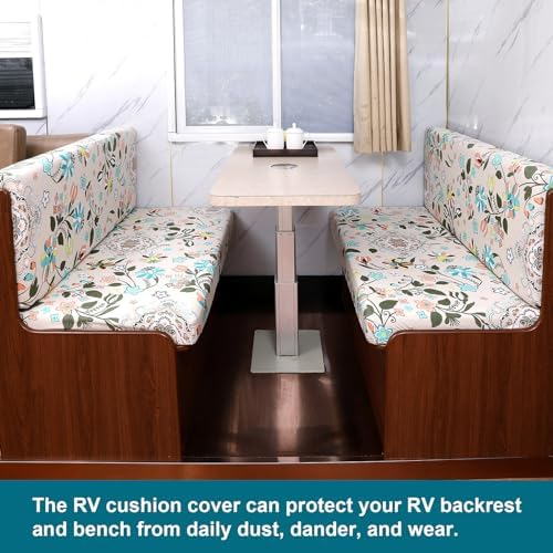 KRFOONN RV Dinette Cushion Covers Set 2 Backrest 2 Bench