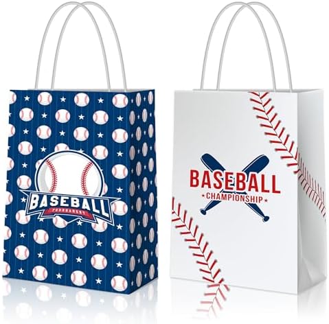 16 PCS Baseball Tote Bags with Handles