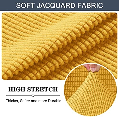 CONRUSER Stretch Ottoman Covers Soft Jacquard Slipcovers 1