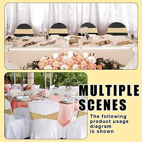 Chumia 100 Pcs Chair Covers and Sashes for Wedding Events