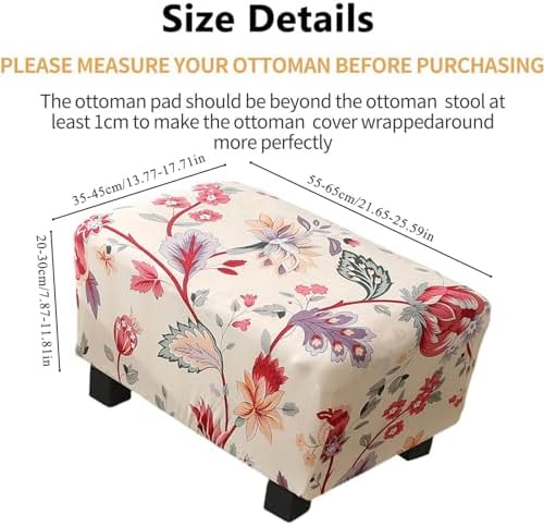 Lovehogue Printed Ottoman Chair Cover with Elastic Bottom