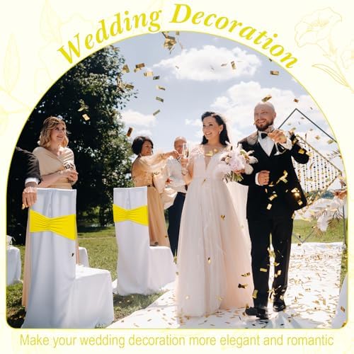Moukeren 100 Pcs Spandex Chair Sashes for Weddings and Parties